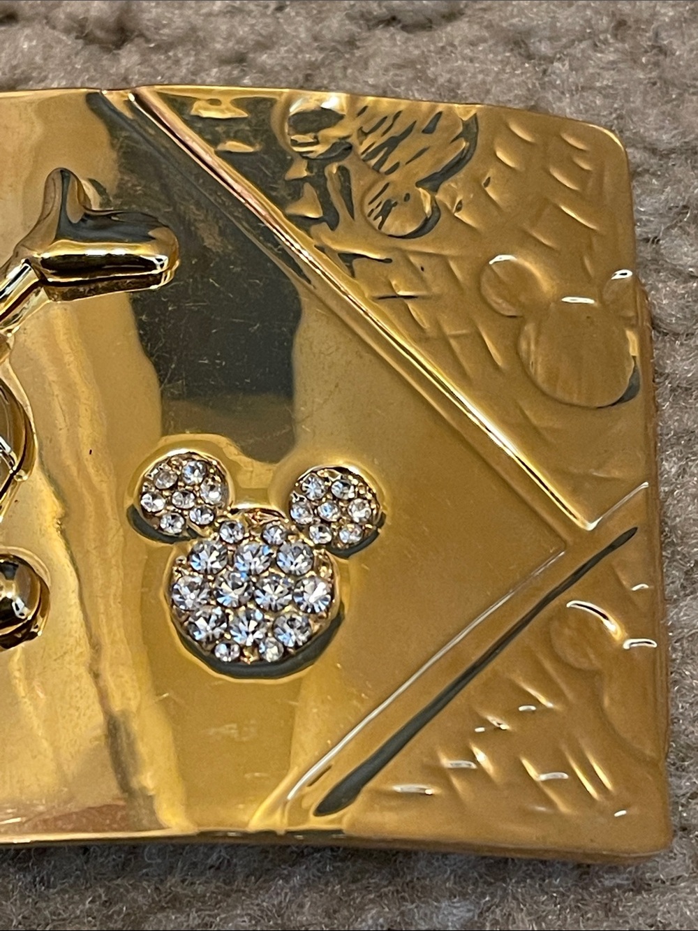 Mickey Mouse Gold Belt Buckle with Crystal Accent - Picture 4 of 11